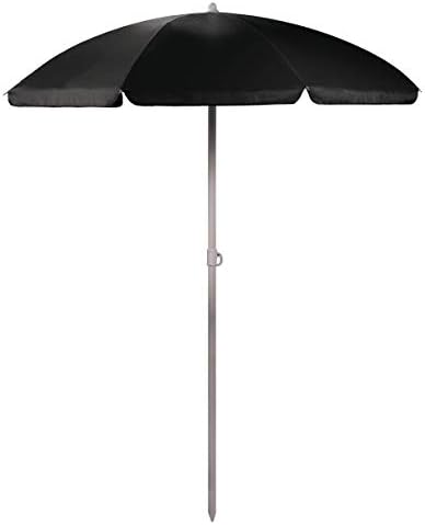 PICNIC TIME 5.5 Ft Portable Beach Umbrella, Lightweight UV Protection Sunshade with Tilt Pole & Carry Bag, Outdoor Canopy Umbrella for Beach, Sand, Pool, Patio, Camping, Travel, or Backyard Shade, (Black)