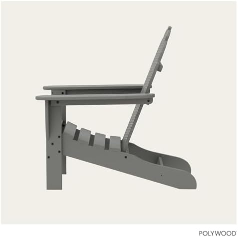 POLYWOOD AD4030GY Classic Outdoor Adirondack Chair, Slate Grey
