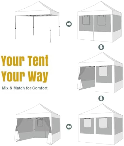 CROWN SHADES 10x10 Pop Up Canopy, Food Tents for Outdoor Serving, White