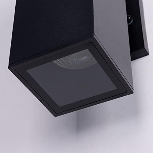 mirrea 12" Modern Outdoor Porch Light in 2 Lights, Matte Black, 4 Pack