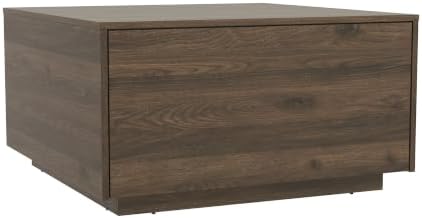 31 Inch Large Square Coffee Table with Storage,Wooden Coffee Table(Walnut)