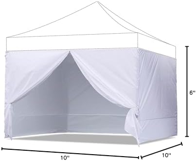 ABCCANOPY Canopy Side Wall Set 10x10,4 Walls Only No Frame and Top White