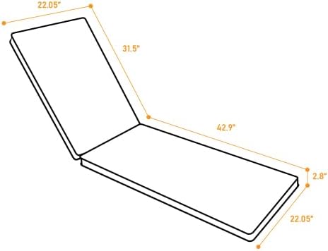 Outdoor Chaise Lounge Cushions 2 Pack, Weather-Resistant Patio Pool Lounge Cushions, (Black & White)
