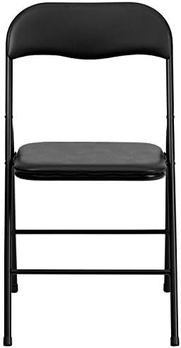 Flash Furniture Madison 5-Piece Folding Card Table and Chair Set, Black