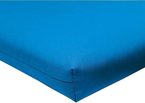 QILLOWAY Outdoor Indoor Seat Cushions, Square Foam Dining Chair Pads,All Weather, 17"x17"x3" (Marine Blue, 2 Count (Pack of 1))