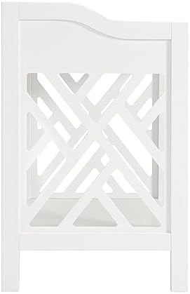 Alaterre Furniture Coventry Bench Stool with Cushion - Pine Wood Bench for Entryway or Bathroom Storage - Use as Shoe Rack, Vanity Chair and More (White)