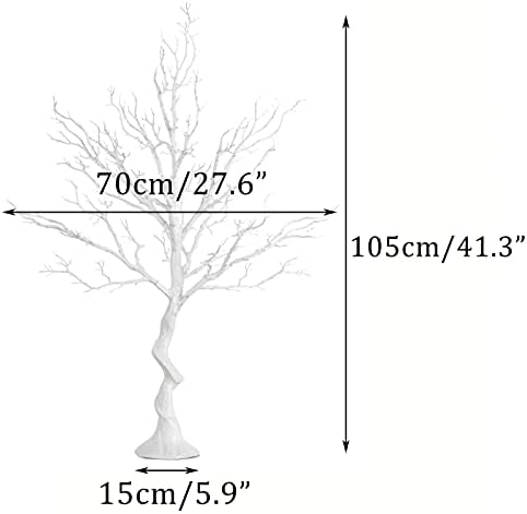 Sziqiqi White Artificial Trees for Wedding Party Decoration Fake Tree Indoor for Home Decor Centerpiece Table Decorations Christmas Halloween 3.4ft Tall