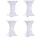 Tina's Cocktail Table Covers White, High Top Table Cloths 4 Pack 30x42 Inch