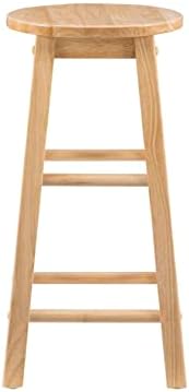 Linon Natural Barstool with Round Seat, 24-Inch