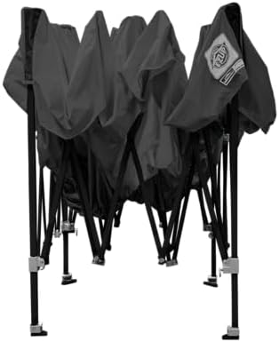 E-Z UP Ambassador Instant Pop Up Canopy Tent, 10' x 10', Roller Bag and 4 Piece Spike Set, Steel Gray