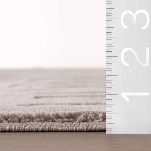 nuLOOM Belen Cream/Grey Geometric Washable Area Rug, 12' x 15'