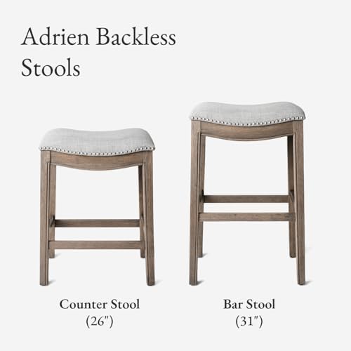 Maven Lane Adrien Backless Counter Stool, Grey, 26"
