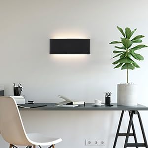 Mille Luckiole 11 Inch Hallway LED Wall Light,5-in-1 CCT 3000K/3500K4000K/5000K/6500K Selectable,Modern LED Sconce Wall for Stairwell,Bedroom,and Bathroom Vanity Mirror,15W Black 4 Pack Led Wall Lamp