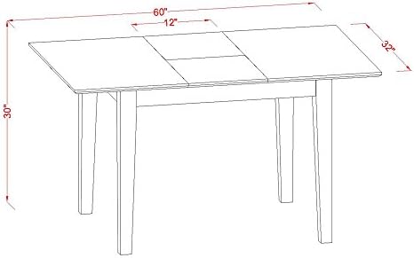 East West Furniture PSCA6C-MAH-LC 6 Piece Modern Dining Table Set Contains a Rectangle Wooden Table with Butterfly Leaf and 4 Faux Leather Dining Chairs with a Bench, 32x60 Inch, Mahogany
