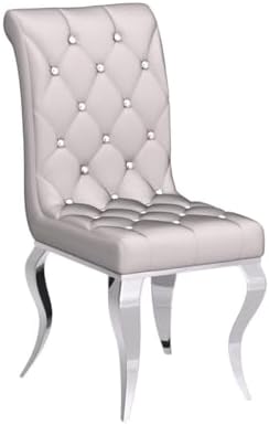 White Velvet Dining Chairs with Silver Mirrored Legs, Set of 6