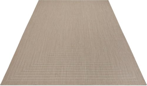 Adiva Rugs Outdoor Indoor Area Rug, Weather Resistant, Easy to Clean, Stain Resistant Floor Mat for Dining Room, Backyard, Deck, Patio (Natural Beige, 8' x 10')