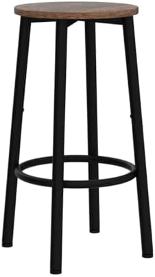 HOOBRO Bar Stools, Set of 2 Bar Chairs, Kitchen Round Height Stools with Footrest, Breakfast Bar Stools, Sturdy Steel Frame, for Dining Room, Kitchen, Party, Easy Assembly, Rustic Brown BF03BY01