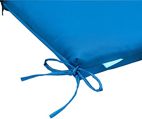 QILLOWAY Outdoor Indoor Seat Cushions, Square Foam Dining Chair Pads,All Weather, 17"x17"x3" (Marine Blue, 2 Count (Pack of 1))