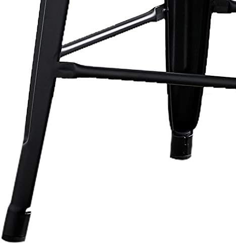 AC Pacific 24” Metal Barstool Set of 2 – Country Rustic Style with Low Back, Lightweight & Sturdy Build, Easy Assembly – Black Matte