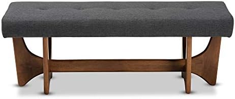 Baxton Studio Benches, One Size, Dark Grey/Walnut