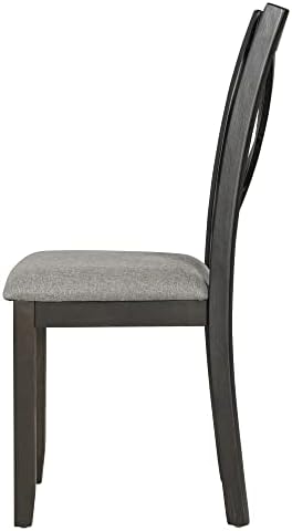 Merax 6 Piece Rustic Farmhouse Dining Table Set with Bench, Solid Wood Rectangular Kitchen Table Set with 4 Upholstered Chairs for Dining Room & Kitchen - Espresso+Gray