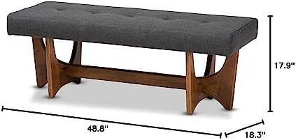 Baxton Studio Benches, One Size, Dark Grey/Walnut