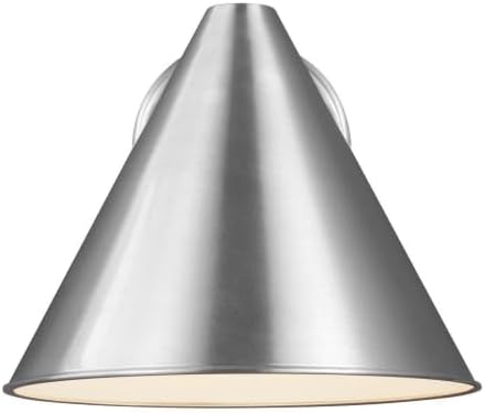 generation lighting crittenden outdoor wall sconce, black aluminum showing dimensions
