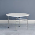 VINGLI White 48" Round Bi-Folding Commercial Table, 4 Feet Portable Plastic Dining Card Table for Kitchen or Outdoor Party Wedding Event, 1-Pack