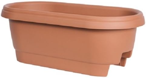Fiskars 477241-1001 24" Terra Cotta Deck / Patio Rail Planters - Quantity 9