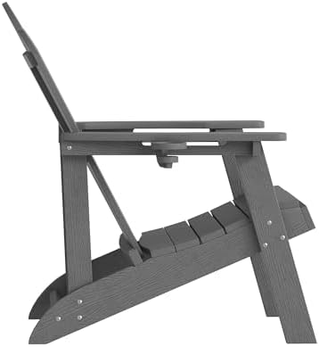LUE BONA HDPE Adirondack Chairs Set of 4, Dark Gray Fire Pit Chairs