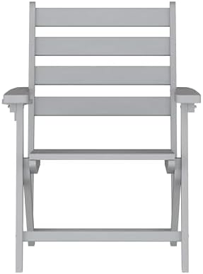 Flash Furniture HDPE Adirondack Dining Chair with Cup Holder, Gray