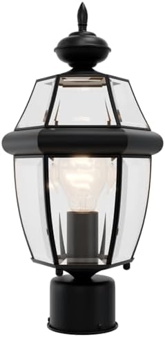 Kalium Outdoor Post Lights, 15" Lamp Post Light Fixture Waterproof Aluminum Housing with Glass, E26 Base Matte Black Lamp Posts Outdoor Lighting for Garden Patio Pathway Walkway （Pole not Included）