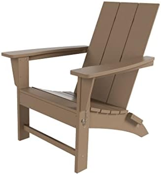 WestinTrends Ashore Modern Outdoor Folding Adirondack Chair, Weathered Wood