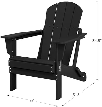 WestinTrends Malibu 2 Piece Set Outdoor Folding Poly Adirondack Chair, Teak