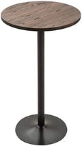 HOMCOM 42" H Round Bar Table, Solid Wood High Top Pub Table, Black
