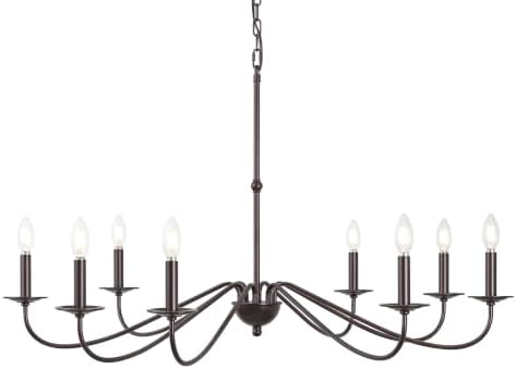 JONATHAN Y Wicklow 8-Light Farmhouse Chandelier 40", Oil Rubbed Bronze