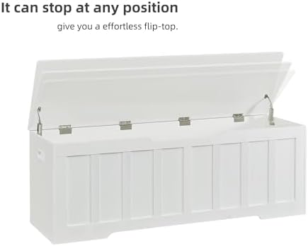 VANKILEY 51.2" Storage Chest Extra Large,Wooden Storage Bench,White