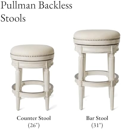 Maven Lane Pullman Backless Counter Stool, White Oak, 26"
