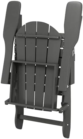 WO Home Furniture Laguna Folding Adirondack Chair, Gray