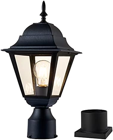 Windben Outdoor Post Light, Waterproof, 16.5in, Matte Black