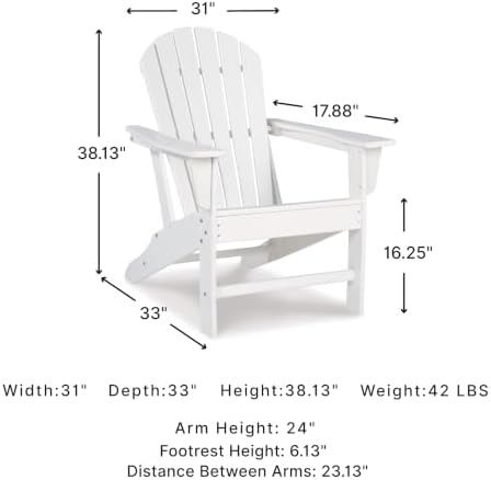 Signature Design by Ashley Sundown Treasure Outdoor Adirondack Chair, White
