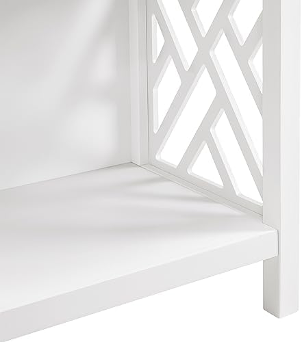 Alaterre Furniture Coventry Bench Stool with Cushion - Pine Wood Bench for Entryway or Bathroom Storage - Use as Shoe Rack, Vanity Chair and More (White)