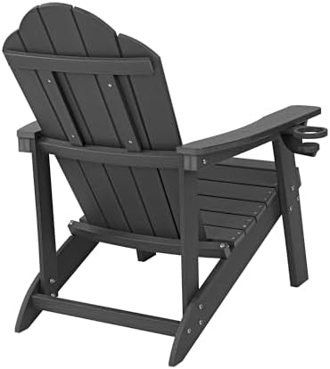 LUE BONA HDPE Adirondack Chairs Set of 2, Black Fire Pit Chairs
