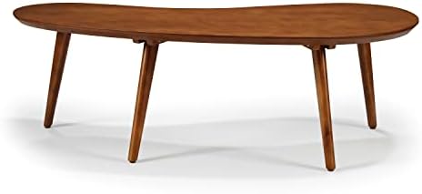 Mid Century Modern Abstract Shaped Coffee Table/Solid Wood/Castanho Finish