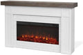 Real Flame Cravenhall Landscape Electric Fireplace with Mantel for Living Room or Bedroom, Replaceable Fireplace Insert Heater, Realistic Log and Flame Effect, Remote Control, Timer, White