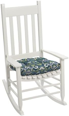 Arden Outdoor Tufted Wicker Chair Cushion, 2-Pack, 20x18, Blue Damask