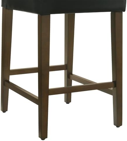 CHITA Counter Height Bar Stools Set of 2, 27" H Seat Height Upholstered Barstools, PU Leather in Black