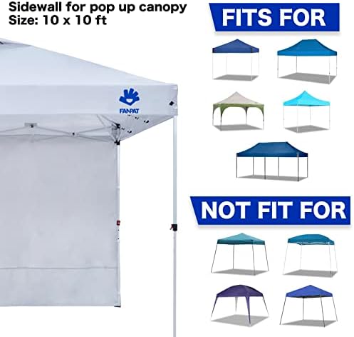 FANPAT 10x10 Canopy Sidewalls for Canopy Frame, Black (3Pcs Sidewalls Only)