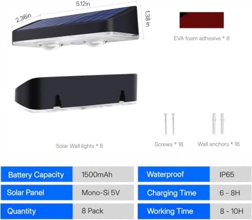 Solar Lights Outdoor for Fence, Wall, Step, Deck, Railing, Porch, Address