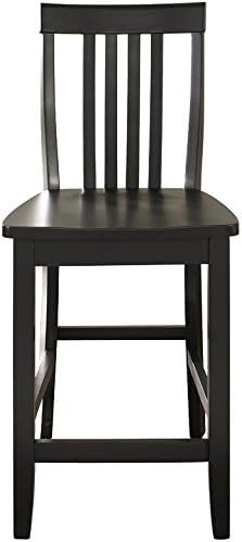 Crosley Furniture School House Slat Back Counter Stools, Set of 2, 24"